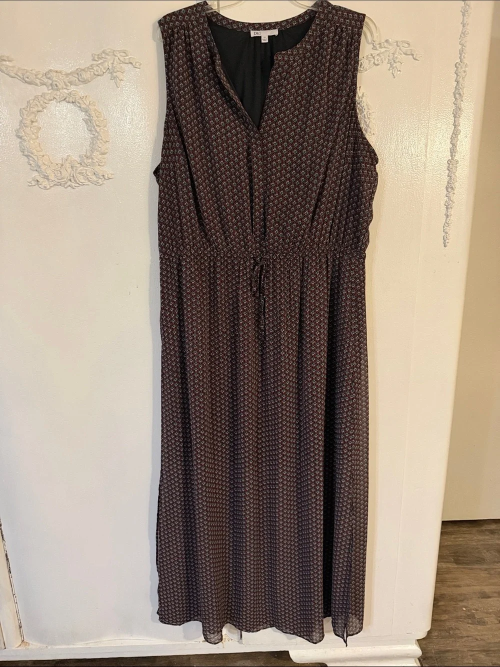 DR2 Brown Printed Sleeveless Maxi Dress